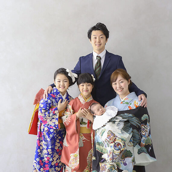 着物の家族写真
